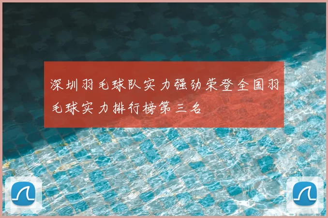 深圳羽毛球队实力强劲荣登全国羽毛球实力排行榜第三名