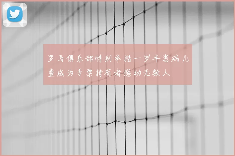 罗马俱乐部特别举措一岁半患病儿童成为季票持有者感动无数人